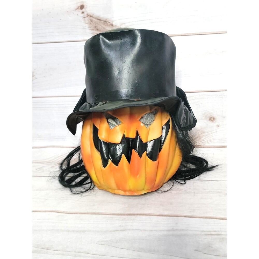 Vintage Scarecrow Pumpkin Halloween Mask W Top Hat 1996 The Paper Magic Group